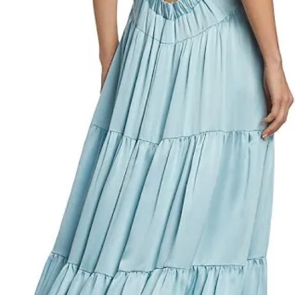 Cinq a sept silk baby blue tiered dress - Picture 3 of 9